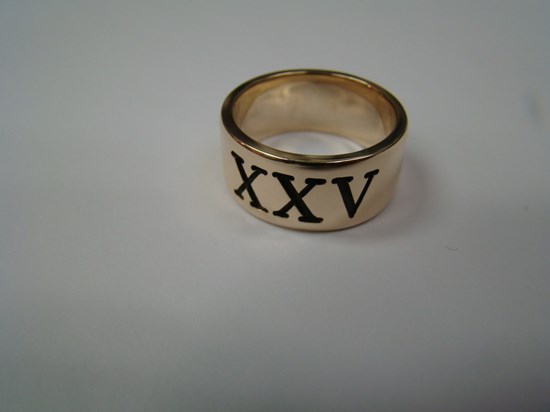 Roman Numeral Anniversary Gold Ring Image